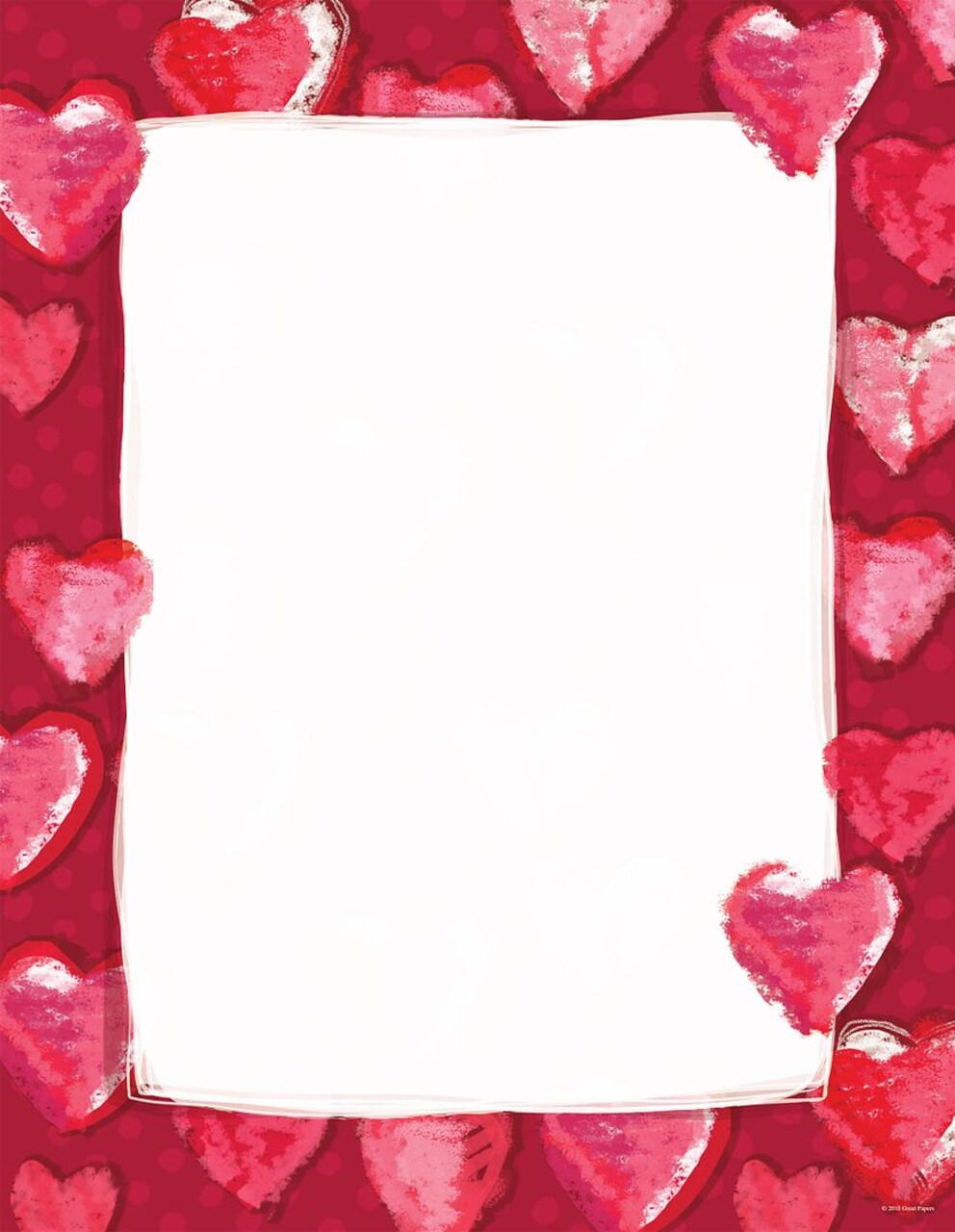 Great Papers! Fuzzy Hearts Valentine Stationery Letterhead, Invitations and Announcements, Printer Friendly, 8.5"x11", 80 Pack